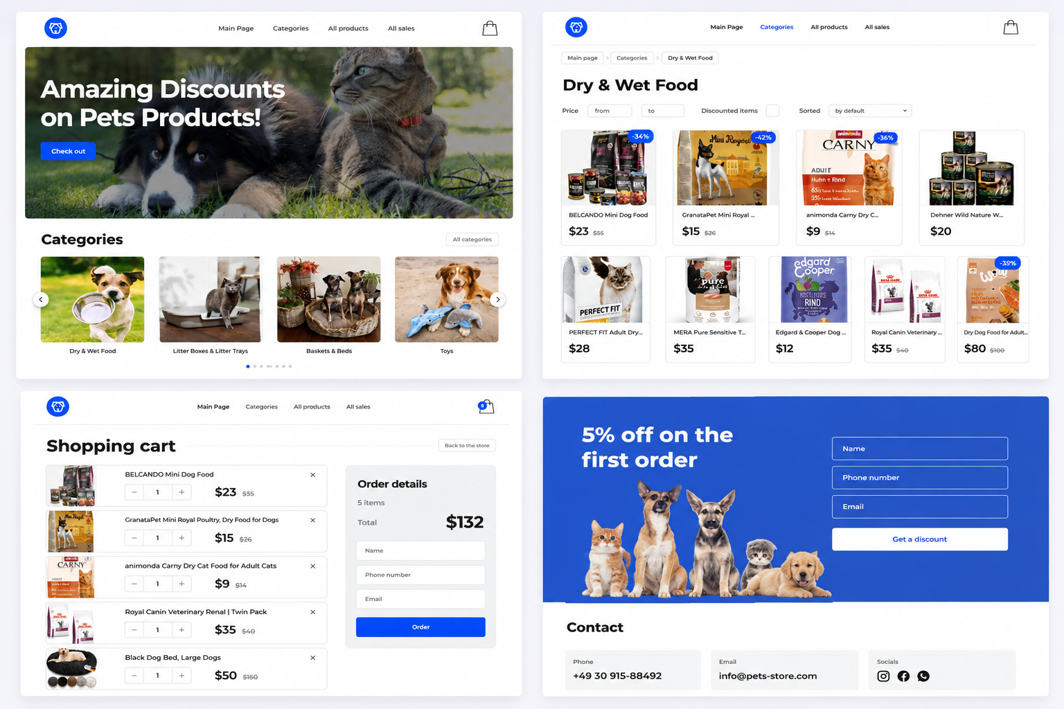 PetShop — full-stack online pet store screenshot
